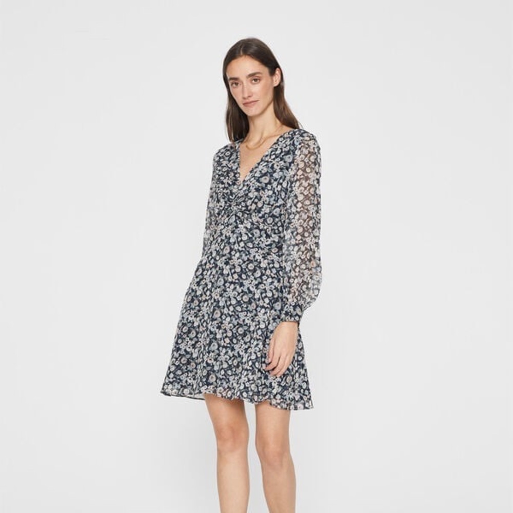 Club Monaco Printed Silk Twist Drape Mini Dress
